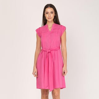 Vestido corto con plisado