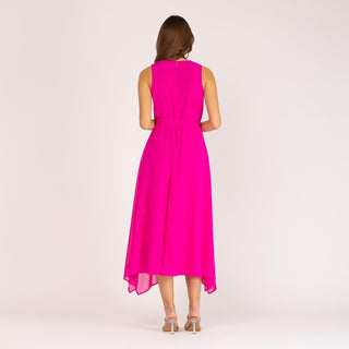 Vestido largo asimétrico rosa