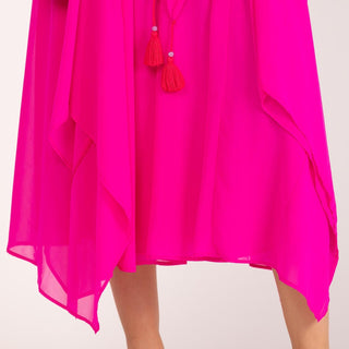 Vestido largo asimétrico rosa