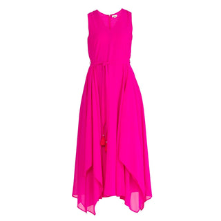 Vestido largo asimétrico rosa