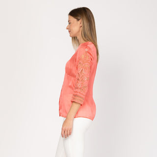 Camisa estampada con bordado