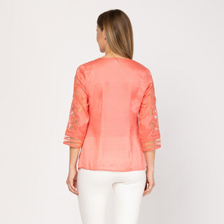 Camisa estampada con bordado