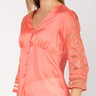Camisa estampada con bordado