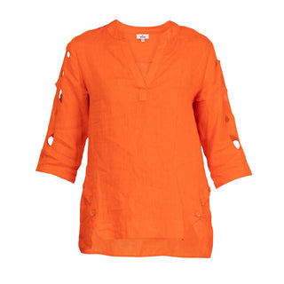 Blusa con aberturas laterales 100% lino