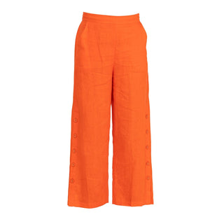 Pantalón 100% lino fluido naranja