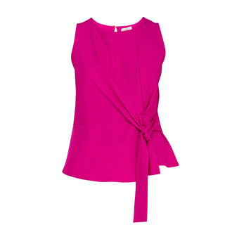 Blusa sin manga con detalle nudo rosa