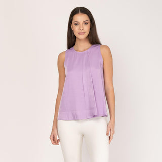 Blusa sin manga con pliegue