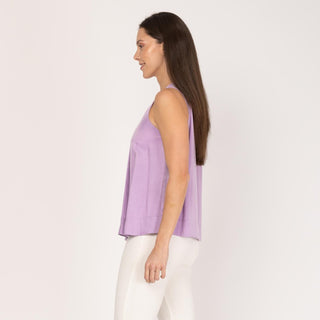 Blusa sin manga con pliegue
