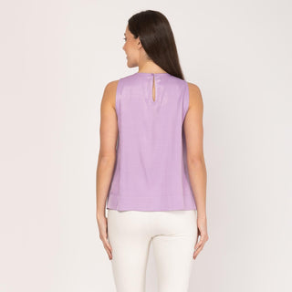 Blusa sin manga con pliegue