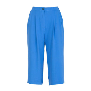 Pantalón ancho pliegues azul