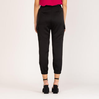 Pantalón cargo satinado